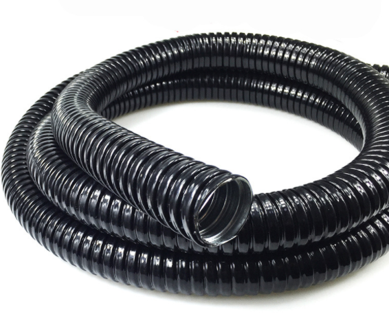 Plastic coated metal hose application field