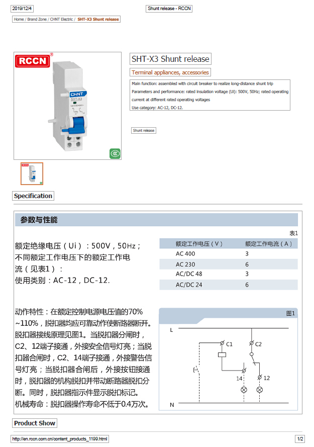 SHT-X3 Shunt release-RCCN